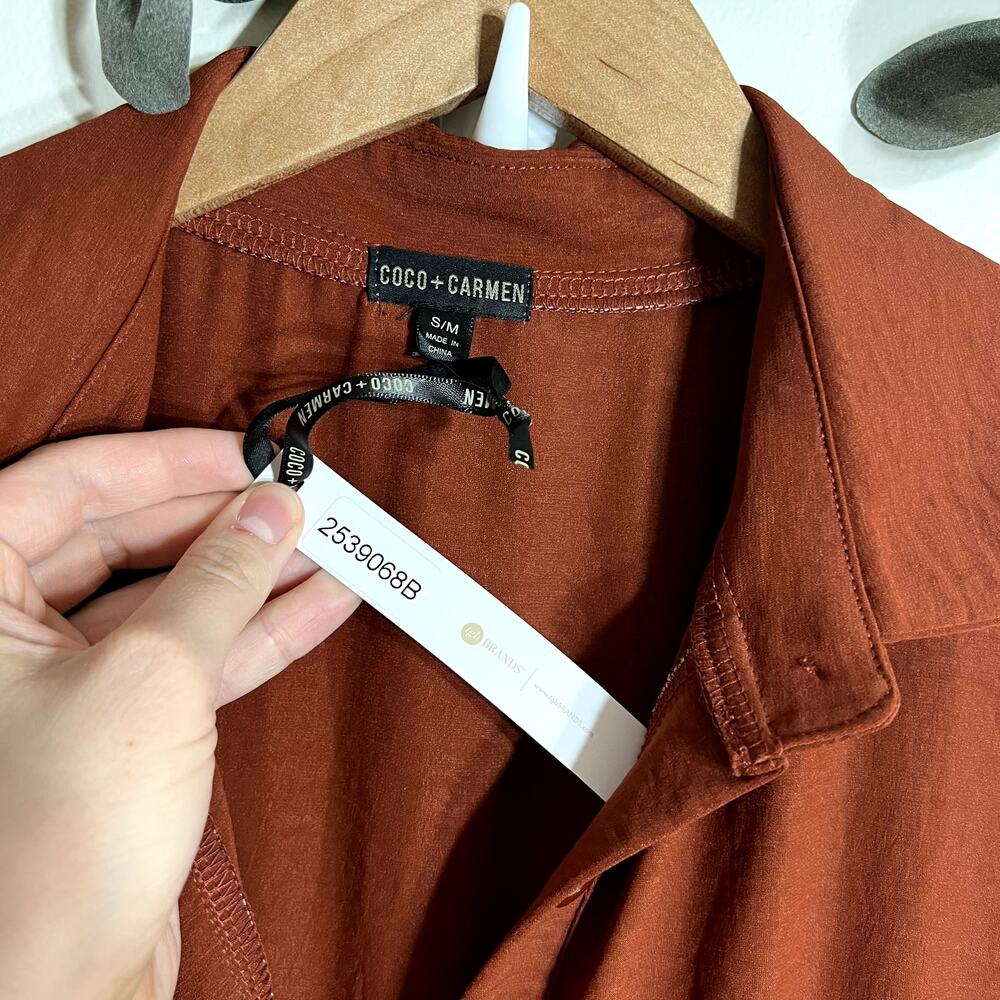 NWT Coco + Carmen Burnt Orange Long Sleeve Dress LAST CALL - Picture 4 of 6